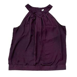 Calvin Klein Sleeveless Pleated Plum Top Size Large